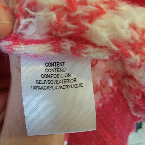 WAYF Open Knit Stripe Crewneck Sweater White Pink Size S - Picture 6 of 7